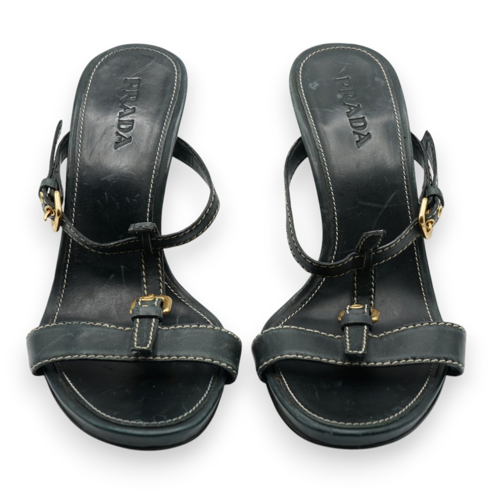 PRADA Women's High Heels Sandal Open Toe Size EUR 36 / US‎ 6 Black  MSRP $950